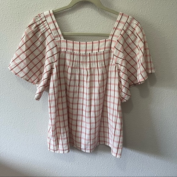Madewell Squareneck Pintuck Butterfly Top - Small - Picture 3 of 3